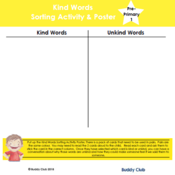1. Poster & Sorting Activity - Kind Words