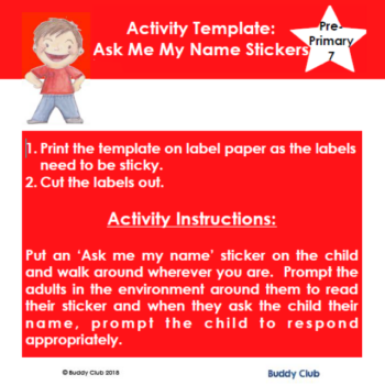 7. Activity - Ask Me My Name Stickers